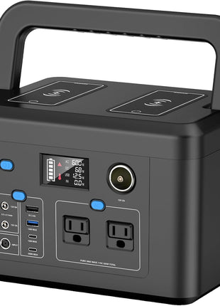 600W Portable Power Station, 296Wh Lithium Solar Generator for Camping | Powkey Battery Powered Power Bank with 110V AC Outlet, Emergency Backup Battery for CPAP, Outdoor & Home Use
