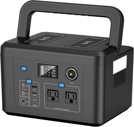 600W Portable Power Station, 296Wh Lithium Solar Generator for Camping | Powkey Battery Powered Power Bank with 110V AC Outlet, Emergency Backup Battery for CPAP, Outdoor & Home Use