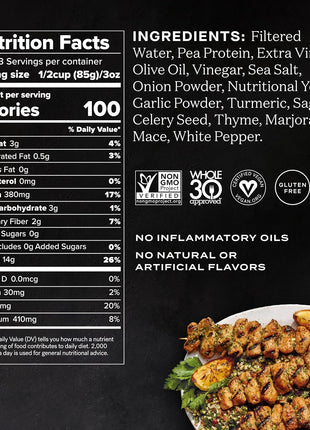 Abbot's Plant-Based Chopped Chick'n, Vegan, Gluten-Free, High-Protein