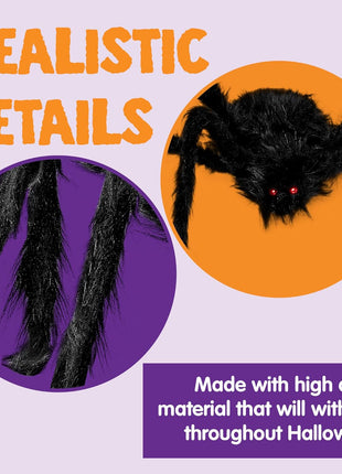 JOYIN Halloween Outdoor Decorations Giant Spider, 5 Ft Large Spider for Yard Lawn Garden Patio Scary Halloween Outside Decor, Indoor Haunted House Prop and Home Party Decor, Black