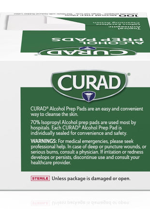 Curad, Alcohol Prep Pads, Medium Isopropyl Alcohol Wipes Individually Wrapped, 400 Count