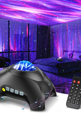 Northern Galaxy Light Aurora Projector with 33 Light Effects, LED Star Projector for Bedroom Nebula Lamp, Remote Control, White Noises, Bluetooth Speaker for Parties