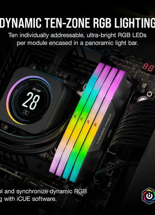 CORSAIR Vengeance RGB DDR5 RAM 32GB (2x16GB) Up to 6000MHz CL36-44-44-96 1.35V Intel XMP 3.0 Computer Memory – Black (CMH32GX5M2E6000C36)