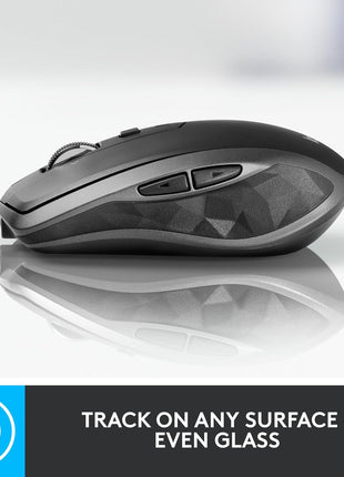 Logitech MX Anywhere 2S Bluetooth Edition Compact Wireless Mouse, No USB Receiver - Use On Any Surface, Hyper-Fast Scrolling, Rechargeable, Control Up to 3 Apple Mac and Windows Computers and Laptops