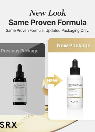 COSRX Vitamin C13 Serum, 0.7 fl oz (20 ml), Raw Vitamin, Pores, Niacinamide, Vitamin E, Hyaluronic Acid, Pores, Hurricane, Serum, Lotion, Pure Vitamin C, Sensitive Skin, Tested for Human Body