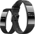 Smart Bracelet Ultra Thin Fitness Tracker for Women Men Slim Health Band Sleep Heart Rate Monitor Pedometer Step Counter Lightweight Ladies Wearable Activity Tracker, Silicone & Nylon Strap