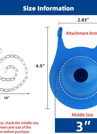 iFealClear 3-Inch Toilet Flapper Replacement Compatible with Gerber 99-788 | Thick Rubber Seal Toilet Flapper w/ Adjustable Stainless Steel Chain, Water Conserve High Performance, Easy to Install, Blue