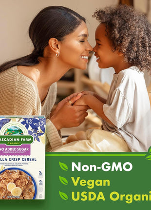 Cascadian Farm Organic Vanilla Crisp Cereal, No Added Sugar, 12 oz