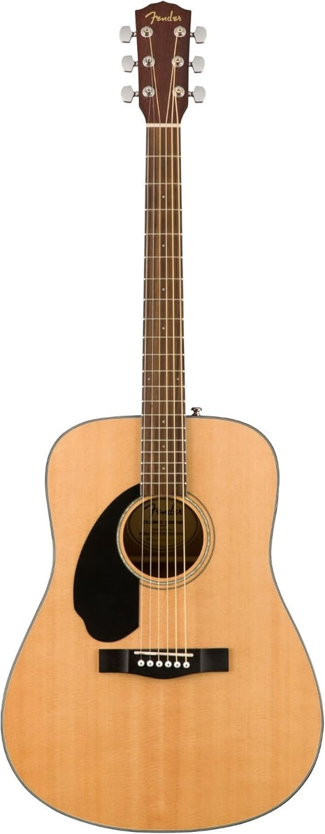 Fender Left Handed Acoustic Guitar, CD 60S, with 2 Year Warranty, Dreadnought Classic Design with Rounded Walnut Fingerboard and Phosphor Bronze Strings, Glossed Natural Finish, Mahogany Construction