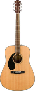 Fender Left Handed Acoustic Guitar, CD 60S, with 2 Year Warranty, Dreadnought Classic Design with Rounded Walnut Fingerboard and Phosphor Bronze Strings, Glossed Natural Finish, Mahogany Construction