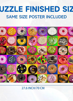 Jigsaw Puzzles 1000 Pieces for Adults, Families (Donuts) Pieces Fit Together Perfectly