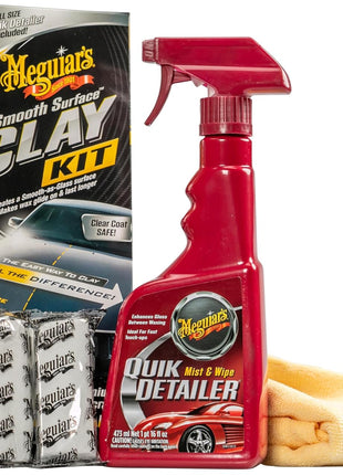 Meguiar's G191700 Smooth Surface Clay Kit, Safe and Easy Car Claying for Smooth as Glass Finish