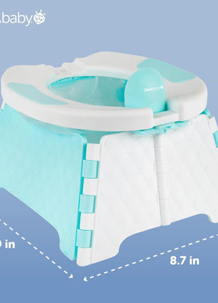 Jool Baby Portable Potty Training Chair with Travel Bag and 30 Liners, Foldable, Indoor/Outdoor Use, Camping (Aqua)