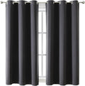 ChrisDowa Grommet Blackout Curtains for Bedroom and Living Room   2 Panels Set Thermal Insulated Room Darkening Curtains (Dark Grey, 42 x 63 Inch)