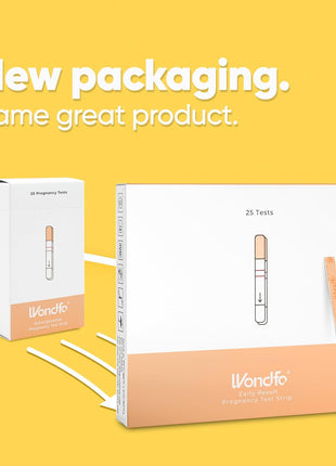 Wondfo Early Result Pregnancy Test Strips - Get Results 6 Days Sooner Than Missed Period-Sensitive and high-Accuracy HCG Testing Kit at 10 MIU/ml Cut-Off -[25 Packs]