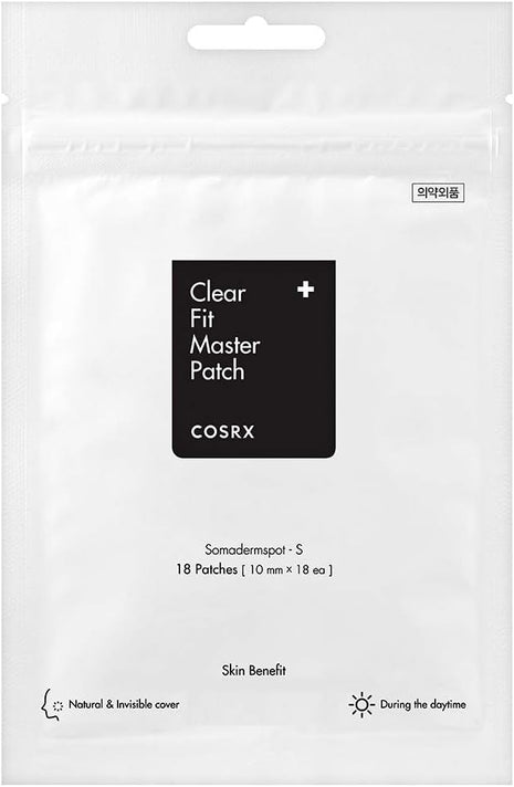 COSRX Clear Fit Invisible Master Patch, Ultra-Thin Spot Cover (18 Counts) | Seamless Hydrocolloid Pimple Stickers for Invisible Spot Coverage, Quick & Easy Blemish Care, Korean Skin Care, Pore Care