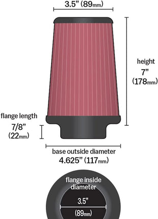 K&N High-Flow Original Lifetime Universal Filter: High Performance, RU-3130