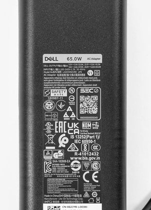 Dell 65W USB-C Laptop Charger for XPS and Latitude 5000 - Power Cord Included