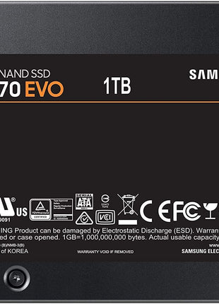 Samsung 870 EVO MZ-77E1T0E 1 TB Solid State Drive - 2.5" Internal - SATA (SATA/600)
