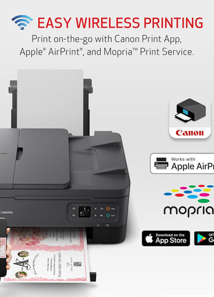 Canon PIXMA TR7020a All-in-One Wireless Color Inkjet Printer, with Duplex Printing, Mobile Printing, and Auto Document Feeder, Black, Works with Alexa