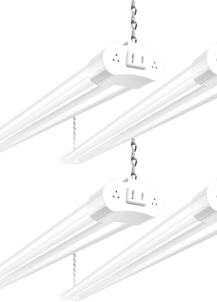 hykolity 4FT LED Shop Light, 42W [250W Equivalent],4400LM,5000K Daylight | Utility Linkable Shop Light Fixture,Hanging or Surface Mount, with Power Cord,Shop Lights for Workshop,ETL,White,4 Pack