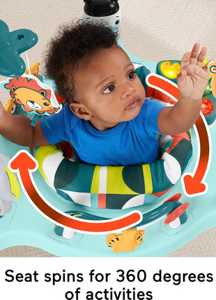 Fisher-Price Baby Bouncer Colorful Corners Jumperoo Activity Center with Music Lights Sounds & Developmental Toys