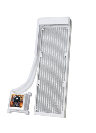 Lian Li Hydroshift LCD 360 Liquid Cooler - Flexible Side-Mounted Coolant Pathway, 2.88" LCD Screen - 480 x 480 Res. - Captured Screenshots or Recorded Videos - Fits Most PC Fans - White (HSLCD36NW)