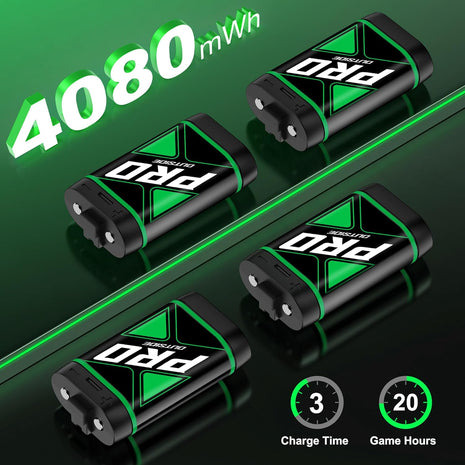 Upgraded Charger for Xbox One Controller Battery Pack with Four USB C Xbox Rechargeable Battery Pack Series X|S, One S/One X/Elite Controller Charger Station Accessories