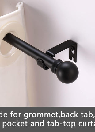 GXOACKJ Curtain Rods for windows 32-48 inch, 5/8 inch Decorative Curtain Rod Set, Matte Black Splicing Heavy Duty Metal Curtain Rod with Brackets