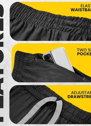 NY Threads Men's Athletic Shorts Quick Dry Loose-Fit Lightweight Running Workout Gym Shorts with Pockets