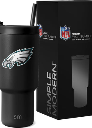 Simple Modern Officially Licensed NFL 30oz Tumbler with Flip Lid and Straws | Football Insulated Stainless Steel Cup | Gifts for Men Women | Trek Collection