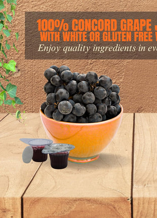 Pre-Filled Communion Cups with Larger Tab and Wafer Set - Box of 100 - Made with Concord Grape Juice & Wafer - Made in the USA