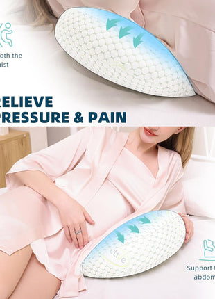 Oternal Pregnancy Pillow for Pregnant Women – Comfortable Maternity Pillow for Side Sleepers, Supports Back, Belly, Hips, and Legs, with Removable & Adjustable Cover