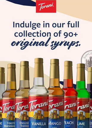 Torani Coffee Syrup, Vanilla Flavored Syrup for Drinks, Pump Included, 25.4 Fl Oz