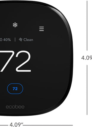 ecobee Smart Thermostat Premium with Smart Sensor and Air Quality Monitor - Programmable Wifi Thermostat - Works with Siri, Alexa, Google Assistant, Black