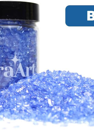 Syedra Broken Crushed Glass Glitter 1-3mm Set of 3,Crushed Glass for Crafts Epoxy Resin Craft Supplies Nail Art DIY 1LB (Blue)