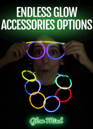 100 Ultra Bright Glow Sticks Bulk Party Pack - Halloween Glow in the Dark Party Supplies Pack - 8" Glowsticks Party Favors with Bracelets and Necklaces