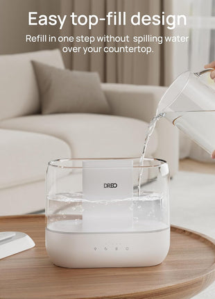 DREO 4L Humidifiers for Bedroom, 36H Runtime, 28 dB Quiet, HM311 | Easy to Refill & Clean, BPA-Free, Nightlight, Supersized Air Humidifiers for Large Room, Baby Nurseries, Plants, Indoor