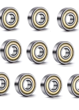 608 ZZ Ball Bearings(10PCS), 608ZZ Metal Double Shielded Miniature Deep Groove Skateboard Ball Bearings (8mm x 22mm x 7mm)