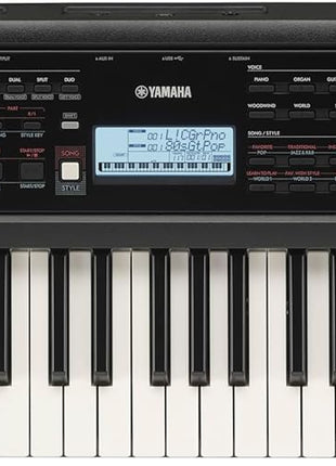 Yamaha 61 Touch Sensitive Keys Portable Keyboard for Beginners with Music Rest, Power Adapter PSR-E383
