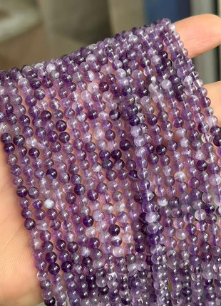 MJDCB Natural Dreamy Amethyst Beads Round Stone Beads DIY Loose Beads for Jewelry Making Beads 15 inch (4mm)