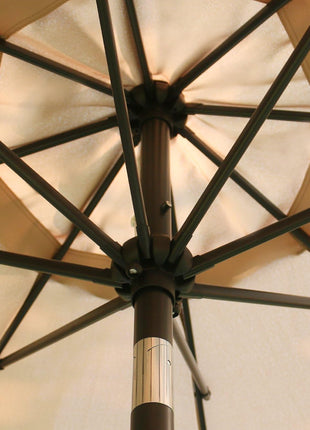Sunnyglade 9' Patio Umbrella Outdoor Table Umbrella with 8 Sturdy Ribs (Tan)
