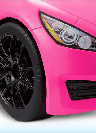 Barbie Convertible 2-Seater Vehicle, Pink Car with Rolling Wheels & Realistic Details, Gift for 3 to 7 Year Olds