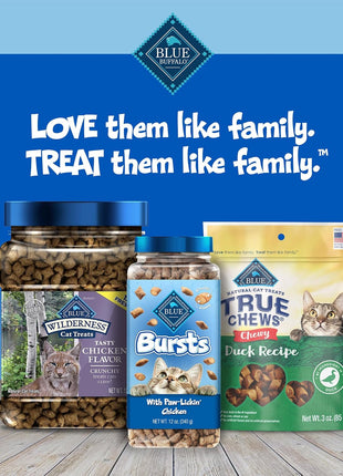 Blue Buffalo Bursts Crunchy & Creamy Cat Treats, Great for Training, Paw-Lickin' Chicken, 12-oz. Tub (Pack of 4)