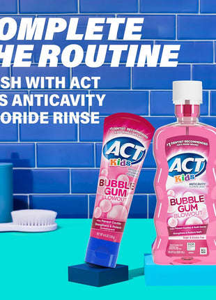 ACT Kids Anticavity Fluoride Toothpaste 4.6 oz. Bubble Gum Blowout