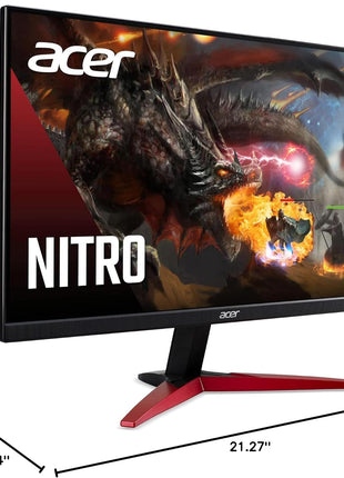 Acer Nitro KG241Y Sbiip 23.8 inch Full HD (1920 x 1080) VA Gaming Monitor | AMD FreeSync Premium Technology | 165Hz Refresh Rate | 1ms (VRB) | ZeroFrame Design | 1 x Display Port 1.2 & 2 x HDMI 2.0,Black