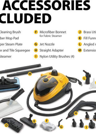 Wagner Spraytech 0282014 915e On Demand Steam Cleaner & Wallpaper Removal, Multipurpose Power Steamer, 18 Attachments Included (Some Pieces Included in Storage Compartment) For Floor