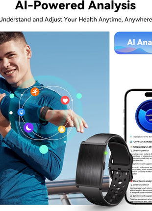 Smart Bracelet for Men Women, Activity Health Fitness Trackers with 60-Day Battery Life, 24/7 Continuous Heart Rate Blood Pressure SpO2 HRV Stress Sleep Monitor, 170+ Sports Modes, Sub-Free