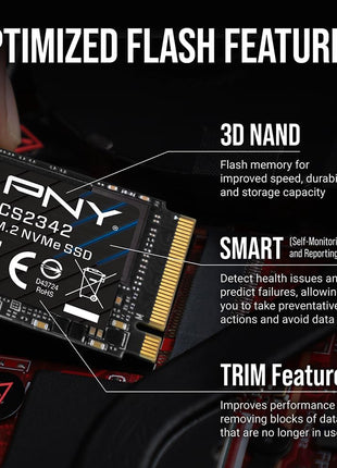 PNY CS2342 2TB Gen4 PCIe NVMe M.2 2230 3D NAND SSD – Up to 7,300/6,000 MB/s – PC/Laptop/Gaming Upgrade – Perfect for Steam Deck, ASUS ROG Ally, MSI Claw – Internal Solid-State Drive M230CS2342-2TB-TB