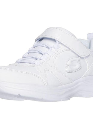 Skechers Girl's Glimmer Kicks - School Struts Sneaker Sneaker, White, 13 Little Kid